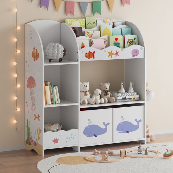 Kinderregal Lysekil 100x93x30 cm mit Aqua Dream Motiv [en. casa]