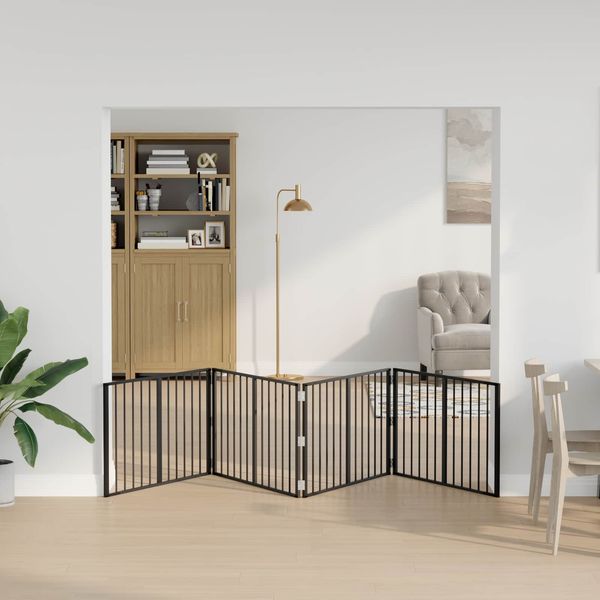 vidaXL Hundetor 4 pcs Schwarz 100 x 60 cm Verzinkter Stahl 891997