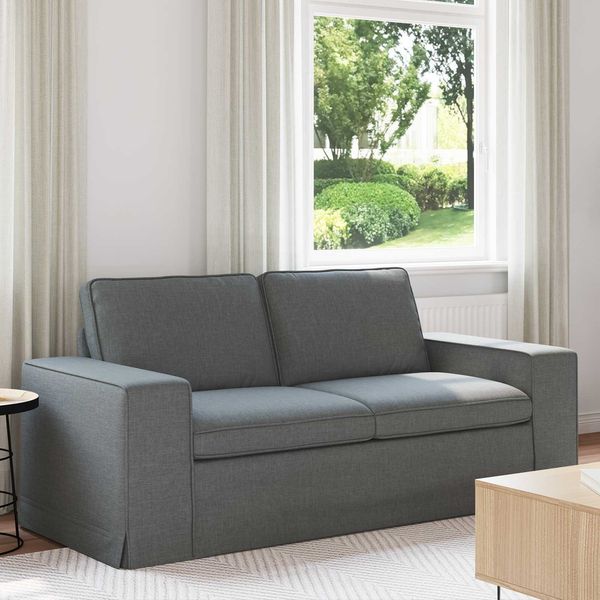 Sofa 2-Sitzer, Moderne Sofa Dunkelgrau 182 x 80 x 82 cm Stoff