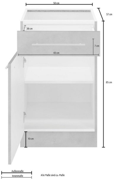 wiho Küchen Unterschrank Flexi2 Breite 50 cm Bild 2