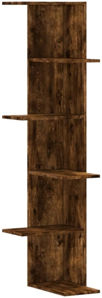 vidaXL Wand-Eckregal Räuchereiche 36,5x36,5x140 cm Holzwerkstoff 852631