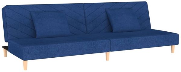 vidaXL Schlafsofa 2-Sitzer mit 2 Kissen Blau Stoff 375893 Bild 2