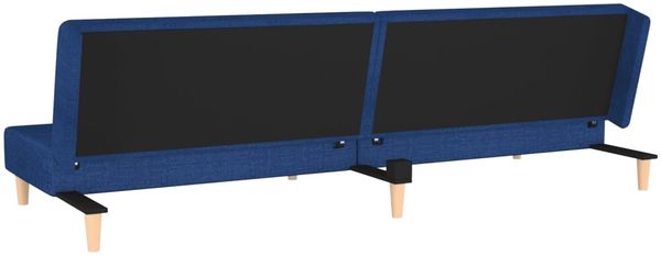 vidaXL Schlafsofa 2-Sitzer mit 2 Kissen Blau Stoff 375893 Bild 7