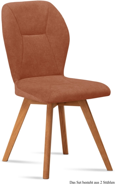 Esszimmerstuhl (2er-Set) Donia 51x92x60 Eiche geölt/Cognac