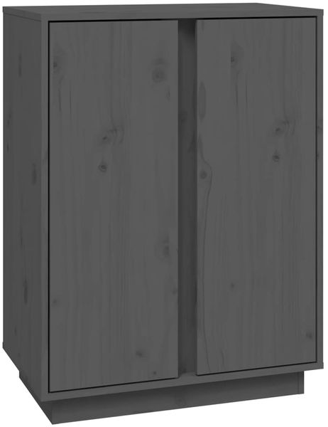 Sideboard, Kommode Grau 60x35x80 cm Massivholz Kiefer j1469p