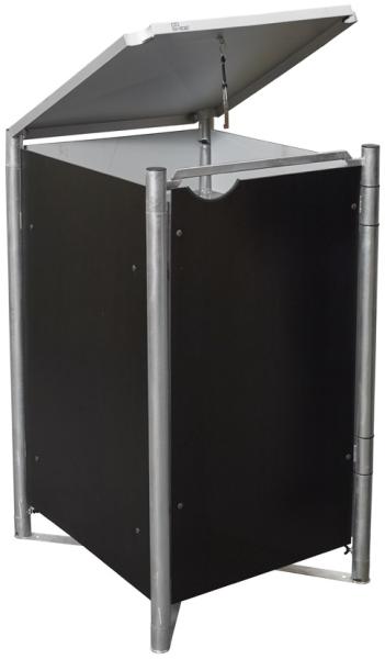 Hide Metall Mülltonnenbox für 1 Mülltonne 240 Liter | Schwarz | 81x70x115 cm