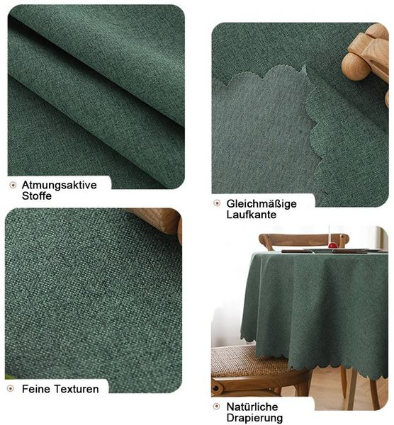 TUWENA Tischdecke Wasserdichte und schmutzabweisende runde Tischdecke