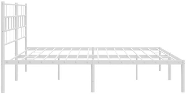 vidaXL Bettgestell mit Kopfteil, Metall, Weiß, 193x203 cm Bild 6