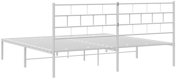 vidaXL Bettgestell mit Kopfteil, Metall, Weiß, 193x203 cm Bild 7