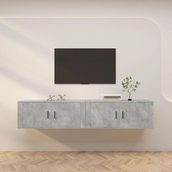 vidaXL TV-Wandschränke 2 Stk. Betongrau 100x34,5x40 cm 3188370