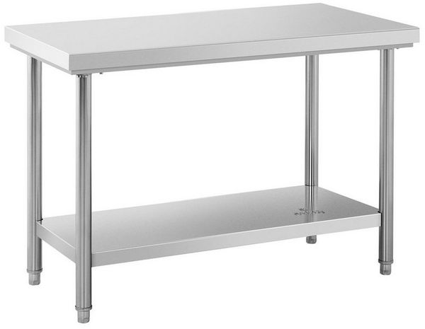 Royal Catering Arbeitstisch 120 x 60 cm Edelstahltisch Zerlegetisch Gastrotisch Edelstahl 137 kg