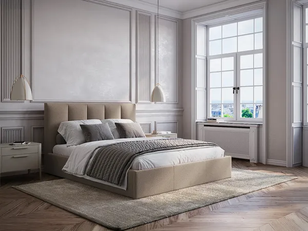 Vente-unique - KILACLO Bett Stoff Schokoladenbraun - B 213 cm x H 106 cm x L 190 cm