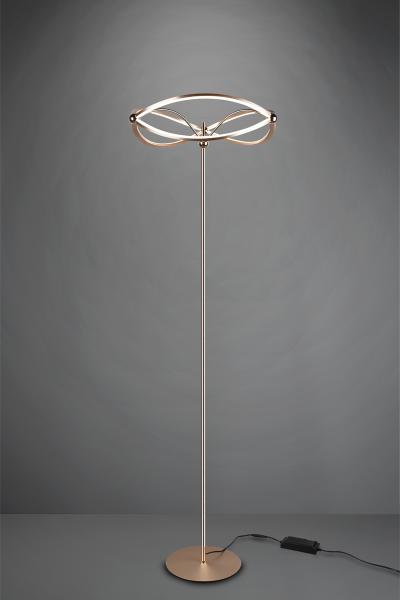 Moderne LED Stehlampe CHARIVARI Messing matt, Höhe 175cm