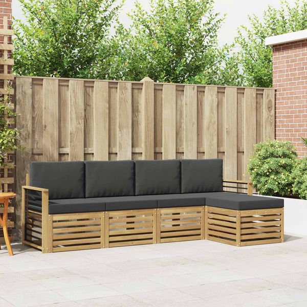 vidaXL Outdoor-Sofagarnitur 5 pcs Weiß und Anthrazit 3391687