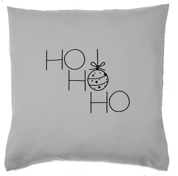 Primawela Kissenbezug Weihnachten Bezug mit Stickerei minimalistisch Christmas - HoHoHo