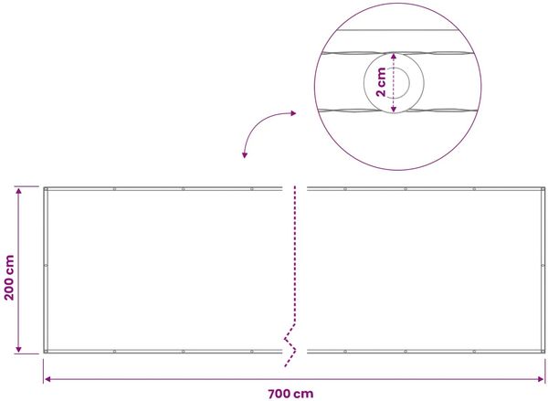 vidaXL Balkon Sichtschutz 200 x 700 cm Stoff mit PU-Beschichtung 42036443 Bild 7