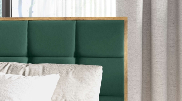 99rooms Florida Boxspringbett 140x200 cm Velours MONOLITH Grün Bild 3