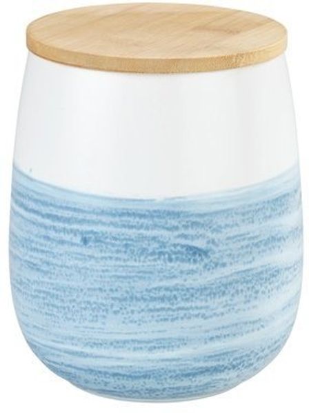 WENKO Vorratsdose Modell Mala, Keramik, (1-tlg), Aufbewahrungsdose für Vorräte mit Aquarell-Dekor, luftdichter Deckel