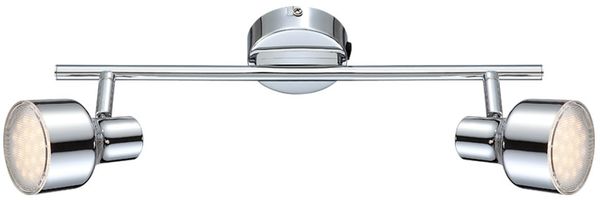 LED Deckenstrahler, Silber, Chrom, bewegliche Spots, L 38 cm