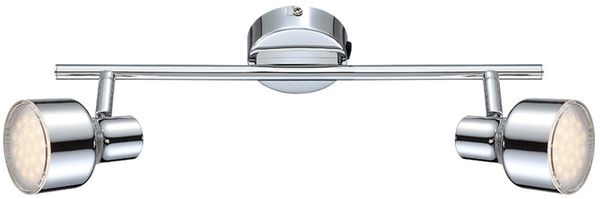 LED Deckenstrahler, Silber, Chrom, bewegliche Spots, L 38 cm