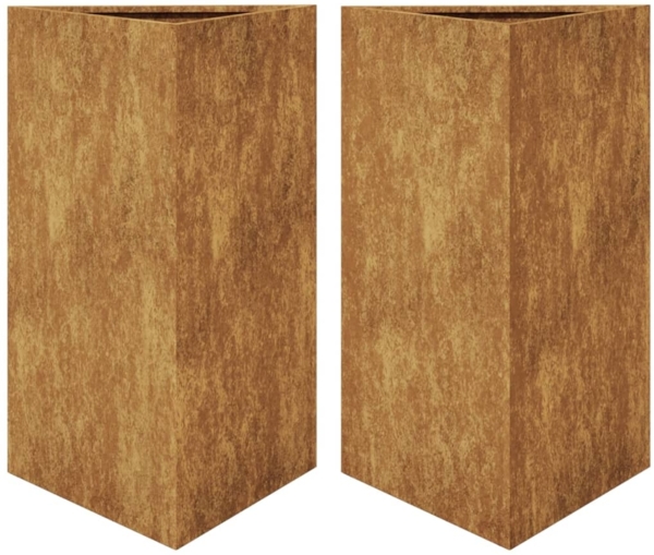 vidaXL Pflanzkübel 2 Stk. Dreieckig 50x43x75 cm Wetterfester Stahl 851184
