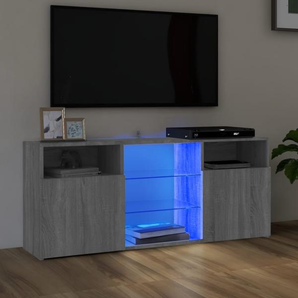 vidaXL TV-Schrank mit LED-Leuchten Grau Sonoma 120x30x50 cm 815715