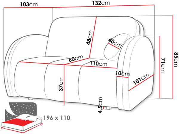 Schlafsofa Viva Comfy II (Farbe: Velo 633) Bild 5