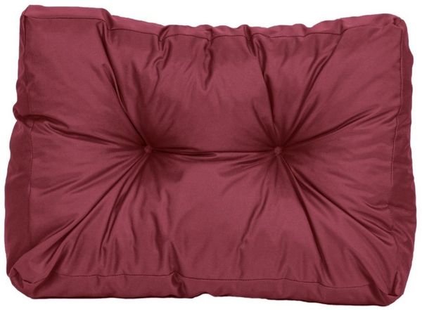 TexDeko® Garden Seitenkissen 60 x 40 x 20/10cm wasserabweisend UV - beständig gesteppt Premium Kissen für Europaletten In- & Outdoor Palettenpolster (Bordeaux)