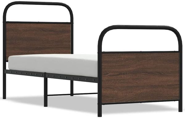 Einzelbettgestell Design für Erwachsene ohne Matratze 75x190 cm Braun Eichen-Optik d3880e