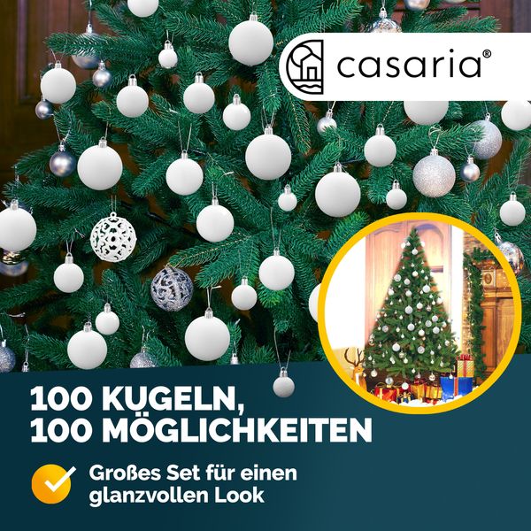 Christbaum Kugeln 100tlg. - weiß