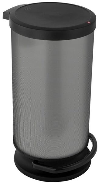 Rotho Paso Mülleimer 30l mit Deckel, Kunststoff (PP) BPA-frei, carbonmetallic, 30l (35.7 x 30.2 x 59.2 cm), Carbon Metallic