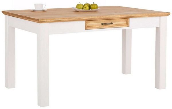 OTTO home Esstisch Selma, mit Schublade, aus massivem Kiefernholz, Breite 180 cm