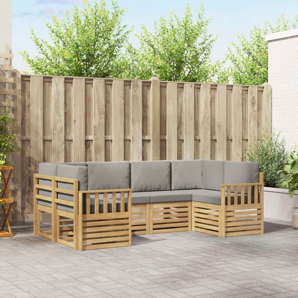vidaXL Outdoor-Sofagarnitur 5 pcs Weiß und Hellgrau 3392386