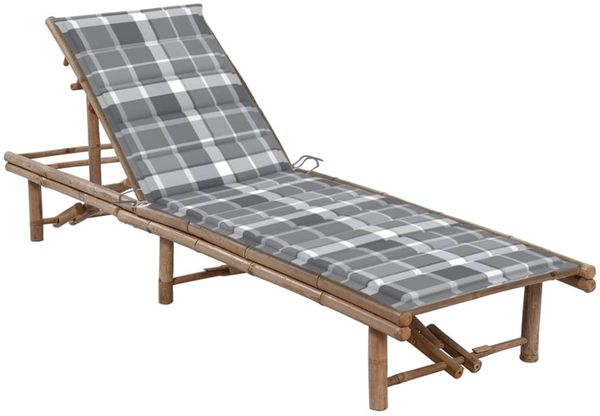 vidaXL Garten-Sonnenliege mit Auflage Bambus 3061646