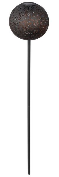 Dehner LED Solarleuchte Solar-Stab Lemba, warmweißes Licht, IP44, Höhe 88 cm, Ø 18 cm, Warmweiß, eleganter Gartenstecker mit 6 Stunden Leuchtdauer, auch Akkubetrieb