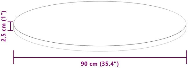 vidaXL Tischplatte Dunkelbraun Ø 90 x 2,5 cm Massivholz Eiche 42016012 Bild 8