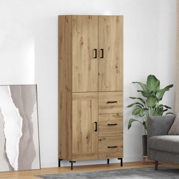 vidaXL Highboard Artisan-Eiche 69,5 x 34 x 180 cm Holzwerkstoff 3415911