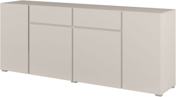 OTTO home Sideboard Metric,Breite 195 cm, grifflose Kommode 4 Türen/2 Schubkästen, Schubladenschrank mit viel Stauraum, Einlegeböden verstellbar