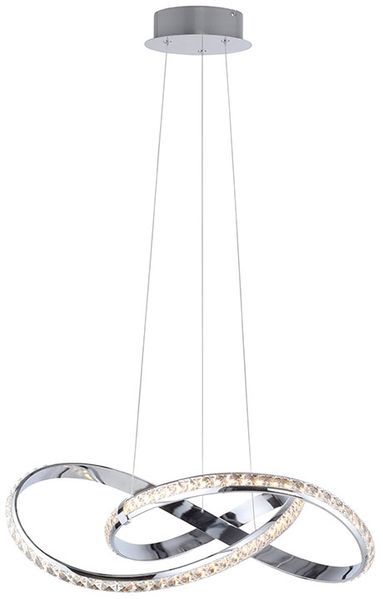 LED Pendelleuchte, Metall, Chrom, Simply Dim, H 120 cm