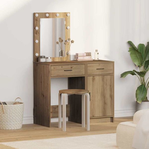 vidaXL Schminktisch mit Tür 2 pcs Braun 50 x 41 x 135 cm Holzwerkstoff 3334244