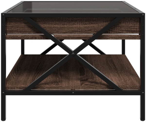 vidaXL Couchtisch mit Infinity-LED Braun Eichen-Optik 50x50x38 cm 847701 Bild 6