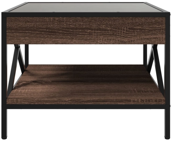 vidaXL Couchtisch mit Infinity-LED Braun Eichen-Optik 50x50x38 cm 847701 Bild 5