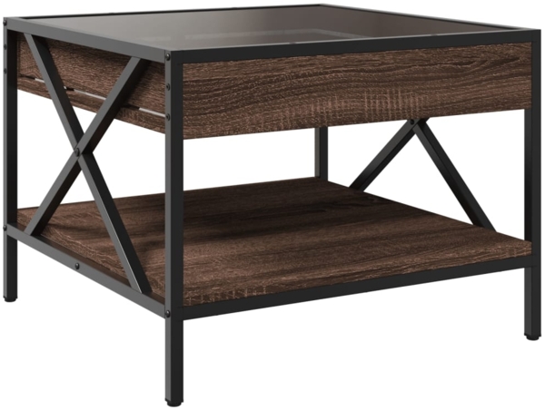 vidaXL Couchtisch mit Infinity-LED Braun Eichen-Optik 50x50x38 cm 847701 Bild 7