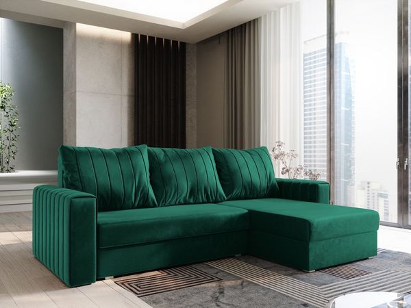 Masseno Ecksofa CARL mit Schlaffunktion L-Form, Sofa mit Bettkasten