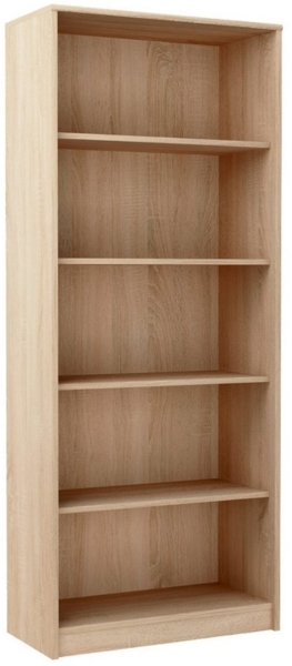 Home Collective Bücherregal mit 5 Ebenen Regal in matter Ausführung 74 cm breit, Standregal, in mattem Finish Aktenschrank, ideal für Schlafzimmer, Wohnzimmer, Flur, Regal 74 cm breit, Standregal mit 4 Einlegeböden sonoma