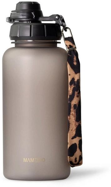 MAMEIDO Trinkflasche, mit 2-in-1 Deckel, Zeitmarkierung, Handschlaufe in 0,5l, 1l, 1,5l & 2l