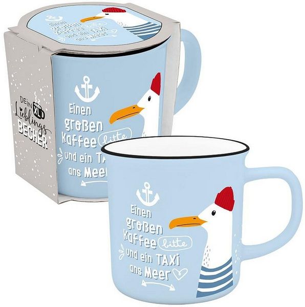 XL Tasse Becher Tee Kaffeetasse 0,55cl Geschenk Sheepworld MEER 74527
