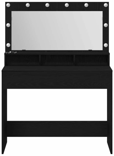 vidaXL Schminktisch mit Regal Schwarz Eichen-Optik 100 x 41 x 135 cm 865101 Bild 3
