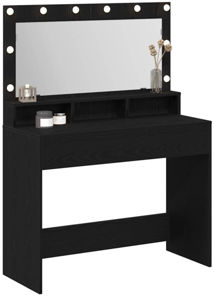 vidaXL Schminktisch mit Regal Schwarz Eichen-Optik 100 x 41 x 135 cm 865101 Bild 2