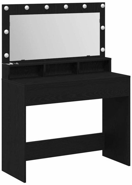 vidaXL Schminktisch mit Regal Schwarz Eichen-Optik 100 x 41 x 135 cm 865101 Bild 1